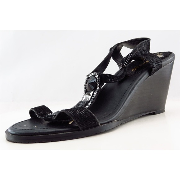 Arturochiang Gladiator Black Leather Women Shoes Size‎ 7.5 Medium - Picture 1 of 6